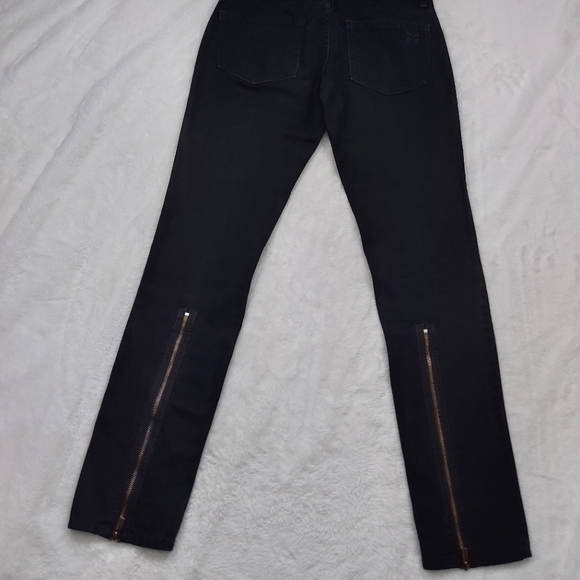 BCBGMaxAzria May Skinny w/Back Leg Zipper Black Jeans Pants Mid Rise Size 27 - Picture 10 of 16